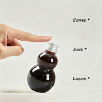 Bouteille PET transparente Lides 50 ml en forme de mini-gourde pour concentré de café, spiritueux, jus de fruits, emballage de boissons DIY, usage domestique et bar