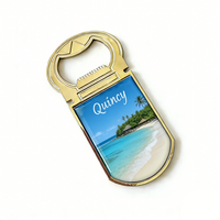 Großhandel Personalisierter Quincy USA-Touristen-Souvenir Beschichteter Metall-Kühlschrankmagnet Flaschenöffner