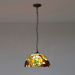 Lámpara Colgante de Vitral Tiffany con Diseño de Hojas Caídas LongHuiJing, Lámparas Tiffany - Product Image 2