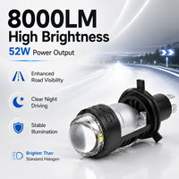 Phare LED H4 personnalisable 100W 12V avec lentille de projecteur 8000LM 6000K, faisceau haut/bas, IP67, en aluminium, nouvelle ampoule d'éclairage automobile
