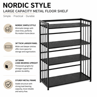 Vente flash - Étagère au sol de style nordique, grande capacité, durable, avec structure en métal | Étagère de rangement pour la maison, le bureau, la cuisine, le restaurant, organisateur