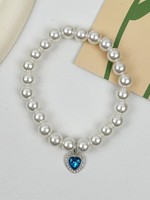 Collier de luxe pour animaux de compagnie avec pendentif en forme de cœur en perles, accessoire élégant pour chats et petits chiens