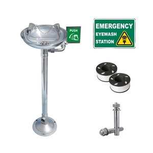 <span class=keywords><strong>Lavaojos</strong></span> vertical de acero inoxidable con señalización PUSH, resistente a ácidos y álcalis para primeros auxilios en caso de salpicaduras químicas - Product Image 4