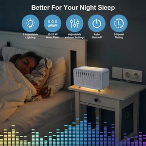 Máquina de Sonido para Dormir, Generador de Ruido Blanco con Luz Nocturna Ambiental y Difusor de Aromas - Product Image 5