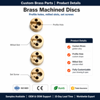 Pièces en laiton usinées CNC sur mesure, base de cylindre, disque fraisé plat, bride pour raccord de vanne, quincaillerie OEM ODM