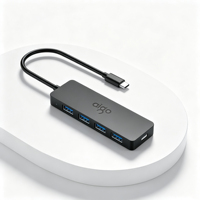 Hub multiport USB-C 4xUSB3.0 5 Gbps, alimentation auxiliaire prise en charge, répartiteur USB pour la connexion de plusieurs périphériques USB, accessoires informatiques
