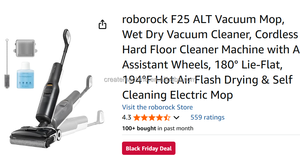 Aspirateur balai sans fil Roborock F25 BX, aspirateur et serpillière tout-en-un avec 20000Pa, <span class=keywords><strong>194</strong></span> ° Sèche-linge à air chaud et auto-nettoyant - Product Image 2