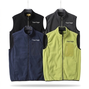 Veste sans manches unisexe en polaire à col montant, coupe ample, coupe-vent et chaude, personnalisable avec logo, pour <span class=keywords><strong>homme</strong></span>, idéale pour l'extérieur - Product Image 1