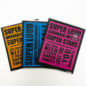 Kantong datar geser tahan anak, kantung segel 3 sisi, kunci ritsleting, Tamper kertas aluminium, kemasan Mylar, tas keluar - Product Image 1