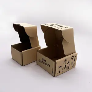 Kotak Cetak Bergelombang Kustom Kotak Surat Pengiriman Lipat Kotak Surat Kertas Kraft