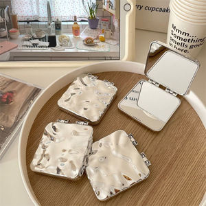 Petit miroir <span class=keywords><strong>double</strong></span> face, pliable, portable, miroir de maquillage de haute qualité à rabat pour emporter partout - Product Image 1