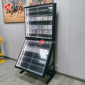Tùy chỉnh sàn kim loại đứng BGS thẻ kinh doanh hiển thị trường hợp có thể điều chỉnh Kệ xếp loại thẻ hiển thị giá cho các cửa hàng bán lẻ ptcg thẻ - Product Image 1