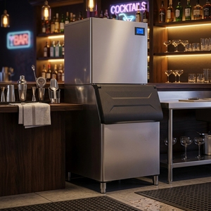 beverage crescent water cooled <b>ice</b> <b>machine</b> with bin food service crescent half moon <b>ice</b> makerNES-260R-P - Product Image 5