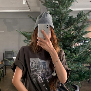 Pure color hat wild WOMEN'S Fashion HOODED's fall and winter warm wool cap men wholesale - Product Image 4