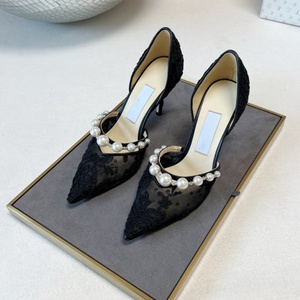 Zapatos de Tacón Alto de Diseño Italiano con Lazo de Cuero para Mujer, Diseño de Encaje, Transpirables, a la Moda, Elegantes y Refinados para Señoritas - Product Image 5