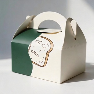 Boîtes à gâteaux, biscuits et pâtisseries personnalisées avec logo, biodégradables, en papier, avec poignée, pour fêtes et mariages - Product Image 3