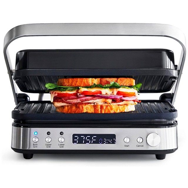 Digital Panini Press Grill Sandwich Maker 2000W Temperature Control Detachable Plate for Household & Hotel Use