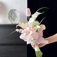 Maßgefertigte Hochzeitsblumenarrangements Künstliche Blumen Real-Touch-Blumen Brautstrauß Rosa Tulpe Calla-Lilie Hochzeitsdekoration