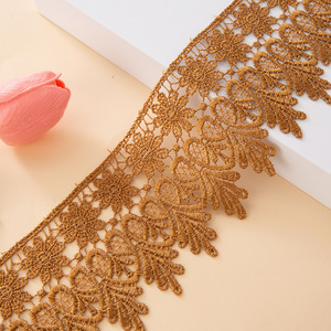 Hot bán 15yards Polyester Venise ren <span class=keywords><strong>TRIM</strong></span> cưới DIY Crafted may màu trắng và màu hồng 8.5cm/3.3inch - Product Image 2