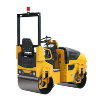 Rouleau compresseur vibrant de haute qualité pour petites routes en asphalte, à double roue en acier, 1,5 tonne, autoporté, diesel/essence