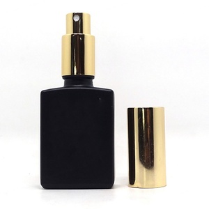 ขวดแก้วหยดสีดำทรงสี่เหลี่ยมแบนหรูหรา ขนาด 15 มล. 30 มล. 50 มล. 100 มล. พร้อมฝาสีดำทอง สำหรับเซรั่มและน้ำมันหอมระเหย - Product Image 5