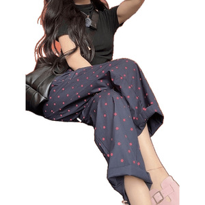Pantalones de chándal Vintage para mujer, pantalón informal holgado con ondas clásicas, punto de jogging, pierna ancha, pierna recta, Jogger, tendencia Hip Hop 2025 - Product Image 1
