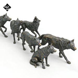Scultura di <span class=keywords><strong>Lupo</strong></span> in Rame Fuso di Grado Commerciale, Statua Vintage di <span class=keywords><strong>Lupo</strong></span> Urlante in Bronzo per Parchi Aziendali <span class=keywords><strong>e</strong></span> Piazze - Product Image 2