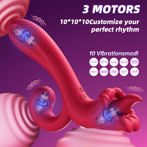 Hochwertiges Design mit 3 Motoren, Vibrations-Erwachsenenspielzeug, 3-in-1 G-Punkt-Vibrator, Zungen-Leck-Masturbator für Frauen, Klitoris-Stimulator - Product Image 6