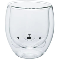 Mug de voyage isotherme en verre à double paroi, motif ours de dessin animé, portable et anti-fuite, pour femme, usage extérieur, vente en gros