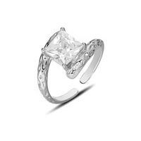 Mode bague en diamant de pierres précieuses plaqué or 925 argent zircon cubique bague ouverte déclaration bijoux ennemi femmes