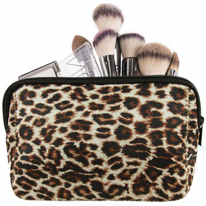 Pochette cosmétique léopard imprimée par sublimation, néoprène, logo personnalisé, légère, camouflage, trousse de toilette - Product Image 1