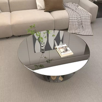 Table basse de luxe en acier inoxydable finition miroir argenté de haute qualité maison hôtel salon meubles de bar