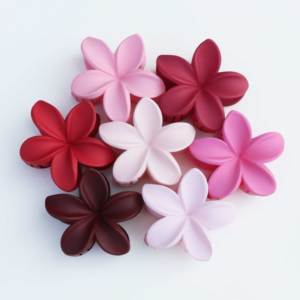 Fermagli per capelli in plastica antiscivolo con fiore di plumeria rosa opaco da 8 cm per donne, capelli spessi, <span class=keywords><strong>accessori</strong></span> per feste e spiaggia <span class=keywords><strong>hawaiana</strong></span> - Product Image 3