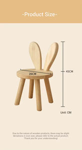 Tabouret enfant en bois massif personnalisé, écologique et créatif, en forme de cerf, avec dossier, pour chambre de bébé et remise de chaussures - Product Image 2