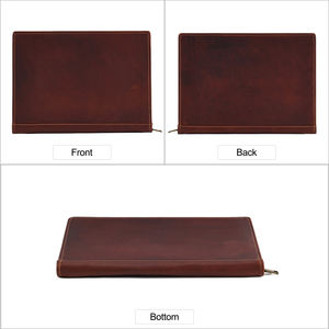 الأعمال جلد طبيعي A4 مؤتمر مجلد ملفات حافظة مستندات المنظم حقيبة سستة مجلد ملف ل 12.9 بوصة باد - Product Image 4