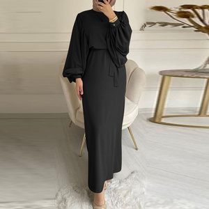 Vestido de mujer de manga larga con cuello redondo y manga farol de moda musulmana del sudeste asiático superventas - Product Image 3