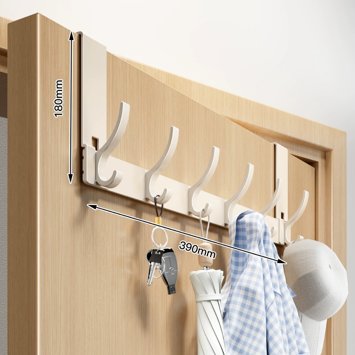 Milky white 6 hooks_arm length 18cm