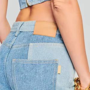 กางเกงยีนส์ดีไซน์ใหม่คุณภาพสูงสำหรับฤดูร้อน สไตล์ลำลอง เซ็กซี่ เอวต่ำ ล้างสีแบบแอซิด แต่งลายปะติด ทรงขาบาน - Product Image 5