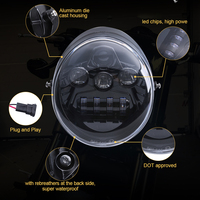 Pour Harley Davidson VROD V-Rod VRSC VRSCA VRSCDX VRSCR moto phare LED Hi/Lo faisceau lampe nouvelle couleur aluminium 6000k