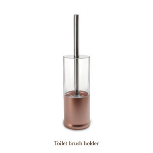 Ensemble d'accessoires de salle de bain en plastique or rose transparent toscan porte-savon porte-brosse à dents gobelet distributeur de savon distributeur de lotion de toilette - Product Image 4