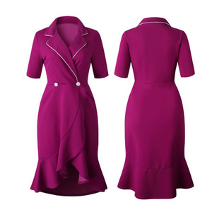 10% <span class=keywords><strong>de</strong></span> réduction sur les ourlets d'été pour femmes, petite robe à col rabattu, couture queue <span class=keywords><strong>de</strong></span> poisson, grande robe balançoire - Product Image 5