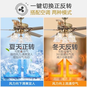 <b>Ceiling</b> <b>Fan</b> Light European Style Iron Blade Fixed Blade Flush Mount LED 220V Living Room Bedroom - Product Image 5