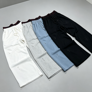 Custom Men's Baggy Pants Streetwear Vintage <b>Oversized</b> French Terry Wide Leg Jogger Hip Hop Loose Double Waist <b>Sweatpants</b> For Men - Product Image 2