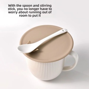 Tapa de silicona de grado alimenticio de 100 mm para taza de café, diseño de mariposa, resistente a salpicaduras, sin BPA, reutilizable, tapa de repuesto para tazas de 10 oz - Product Image 5