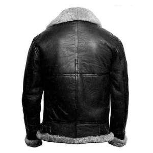 Best Quality Genuine <b>Shearling</b> Leather <b>Men's</b> <b>Jacket</b> Spring Custom Breathable Canvas Fabric Casual Custom Colors Logo OEM Service - Product Image 2