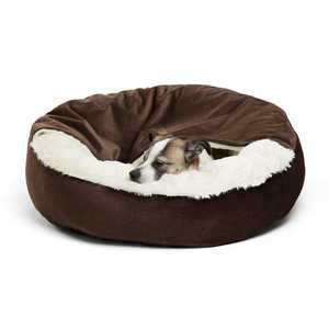 Weiches, abnehmbares und waschbares Donut-Hundebett mit Kapuzendecke für kleine Hunde – beruhigendes Reisebett für Haustiere - Product Image 5