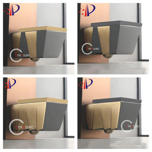 WC suspendu rectangulaire sans cadre, modèle européen, avec abattant de toilettes - Product Image 6