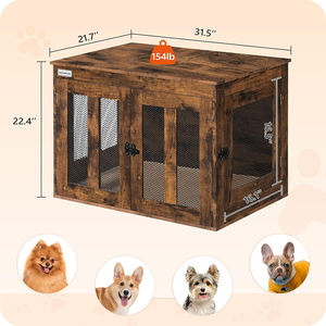 Meubles de caisse pour chien robustes avec double porte rustique marron maison pour chien plateau amovible polyvalent pour animaux de compagnie - Product Image 3