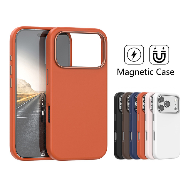 Wholesale Soft Liquid Silicone Matte Ski-Feel Texture Magnetic Wireless Charging Mobile Phone case for iphone 17 16 15 Pro Max