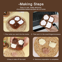 Moule en silicone de patte de chat mignon Rectangle de qualité alimentaire moule de cuisson de gâteau à faire soi-même Biscuit au chocolat moule à dessert moderne outils de gâteau